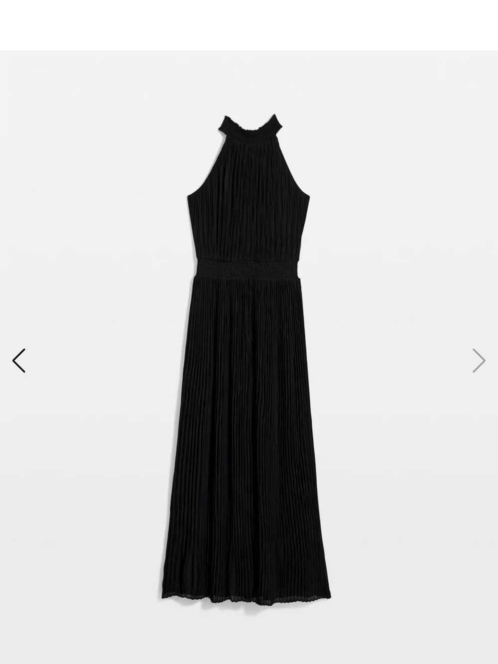 White House Black Market Black Pleated Halter-Neck Maxi Dress